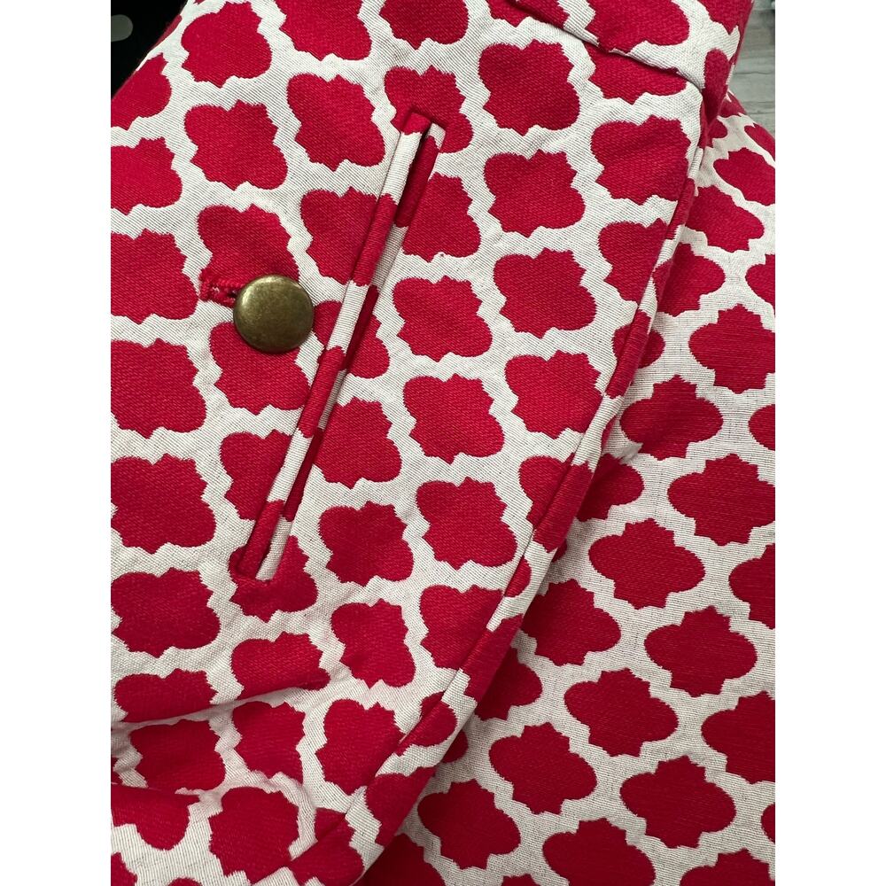 Loft Preppy Chic Red White Geometric Print A-Line Mini Skirt, Lined,  Size 4 - Picture 14 of 15